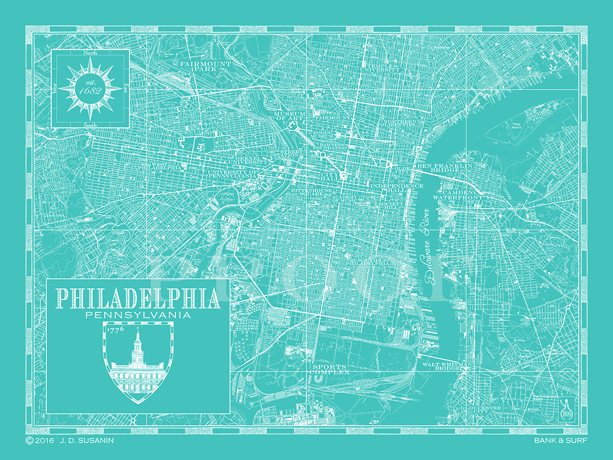 Map of Philadelphia, PA