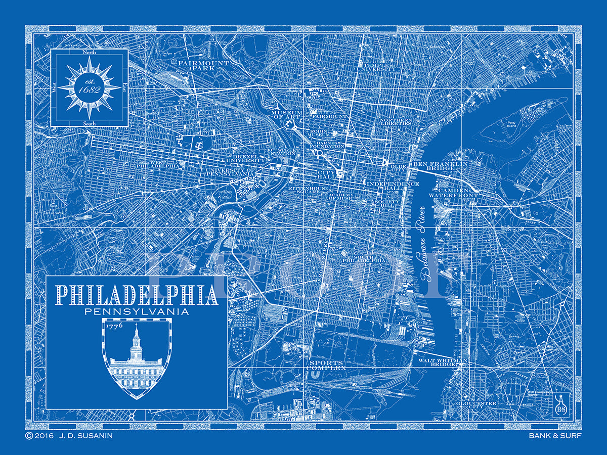 Map of Philadelphia, PA