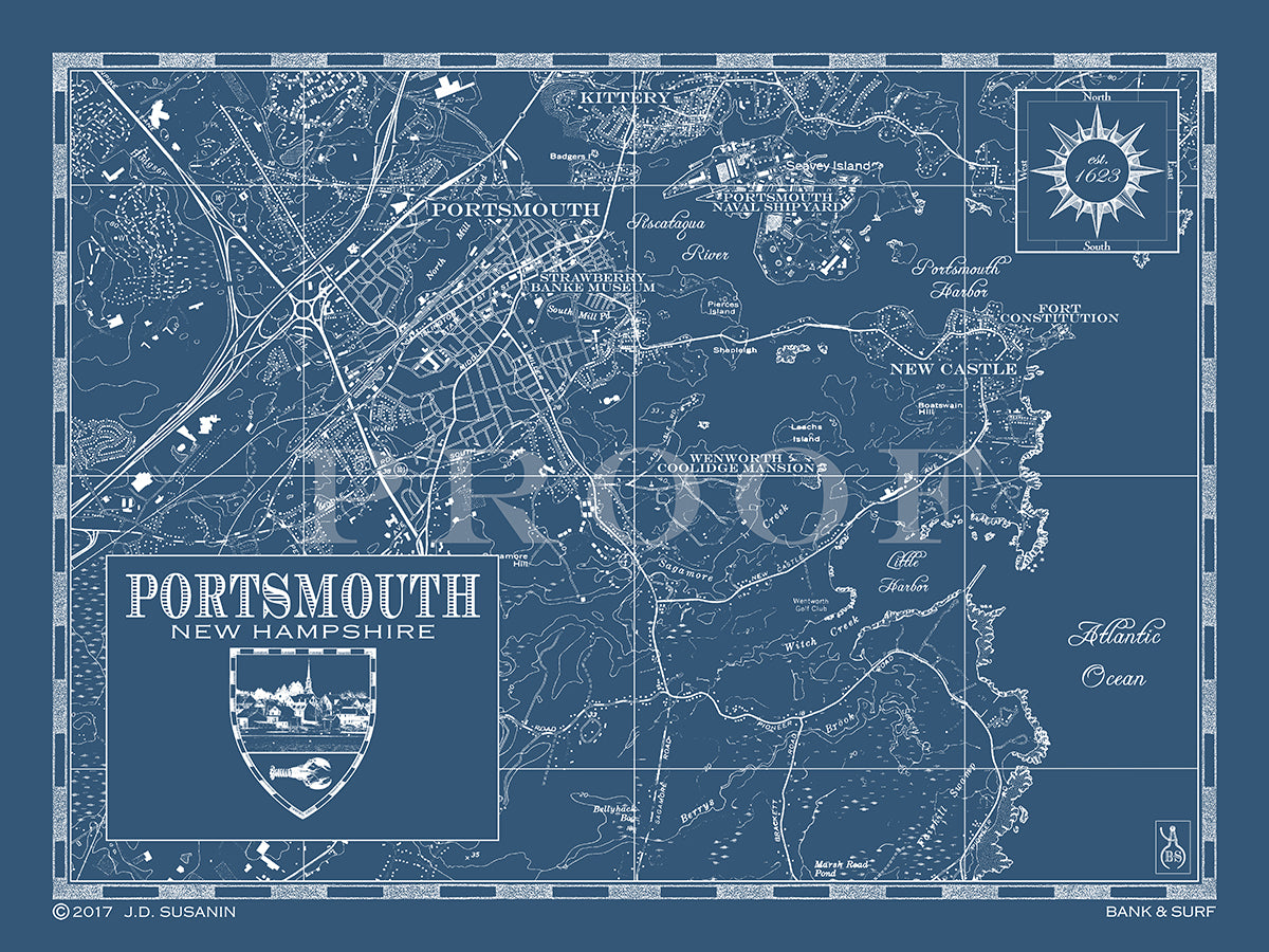 Map Of Portsmouth NH Custom Maps Bank And Surf BANK SURF   PortsmouthNavy 