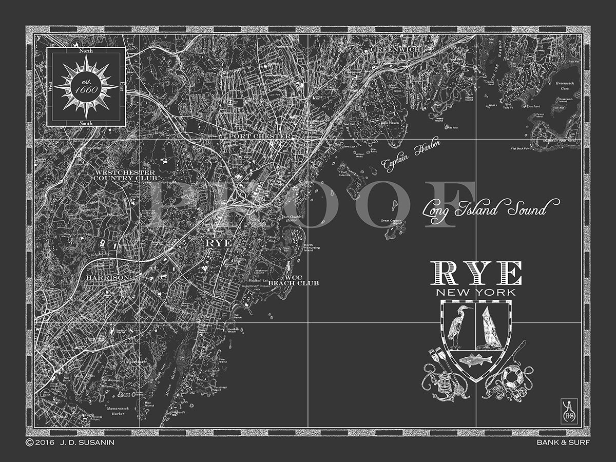 Map of Rye, NY (Horizontal)