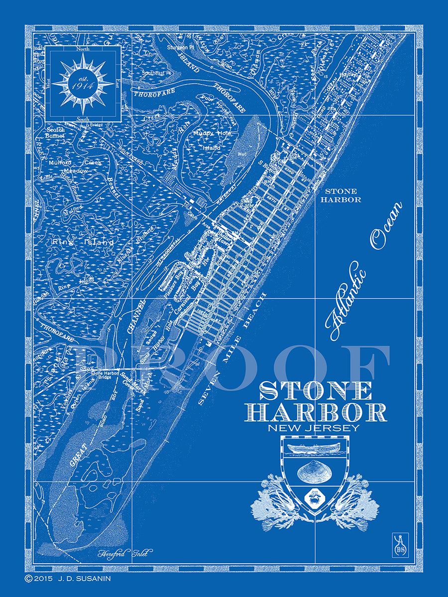 NJ: Sea Isle City, Avalon, Stone Harbor, North high quality Wildwood, NJ Nautical Chart Sign / Made to Order